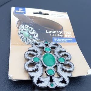 Summer Of Love Leather Belt With Antique- Look decorative Buckle